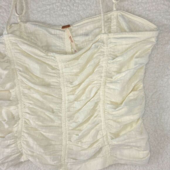 Free People Belong Together Ruched Top 100% Cotton Size XS - Picture 13 of 16